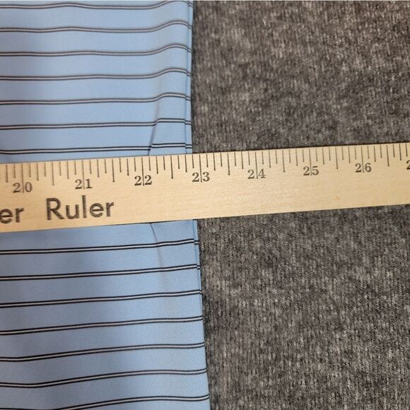 Peter Millar Summer Comfort Mens Size L Golf Polo Shirt Blue Black Striped - Picture 8 of 11